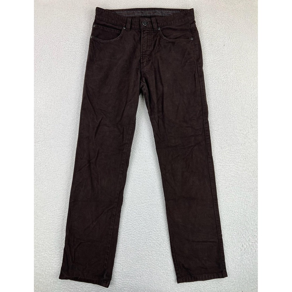 Ermenegildo Zegna Jeans Mens 31x33 Brown Slim Straight Denim Made In Italy